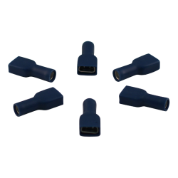 vlakstekerhuls volledig geisoleerd voor draad 1,5 - 2,5mm2 , 6,3x0,8mm, blauw